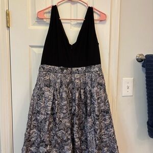 R&M Richards Black and Gray Backless Dress